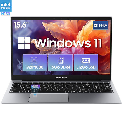 PC Portable Blackview Acebook 8 - 15,6 pouces FHD+, Intel N150 - RAM 16 Go - 512 Go SSD - Windows 11 Home Ordinateur Portable - Gris