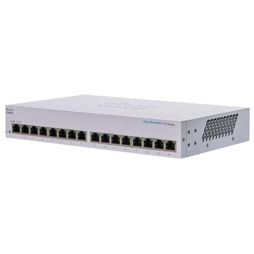Cisco Business 110 Series 110-16T - Commutateur - non géré - 16 x 10/100/1000 - Montable sur rack, de bureau, fixation murale