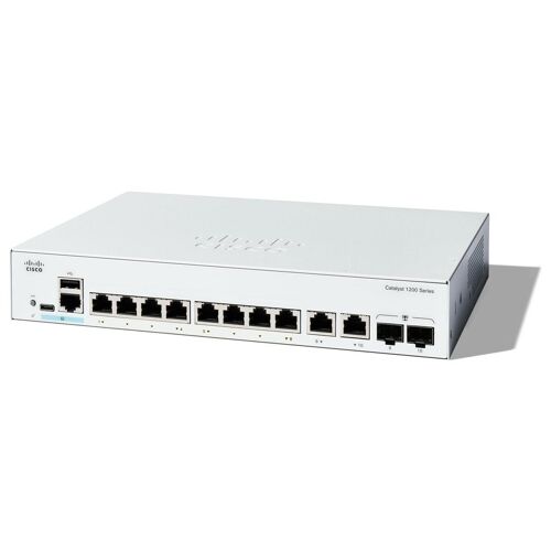 Cisco Catalyst 1200-8T-E-2G - Commutateur - Ethernet Gigabit - C3 - intelligent - 8 x 10/100/1000 + 2 x combinaison Gigabit SFP/RJ-45 - de bureau, Montable sur rack