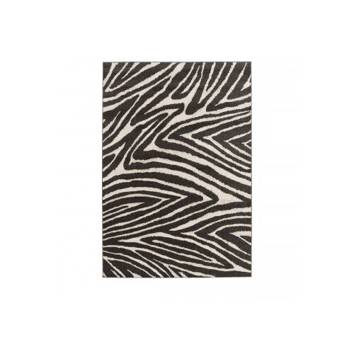 Drawer Zebra Intérieure Tapis Rectangle Polypropylène (Pp) Anthracite Et Gris