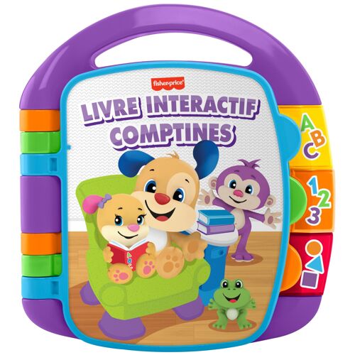 Fisher-Price Rires et Éveil - Livre Interactif Comptines - Livre bébé - 6 mois et +