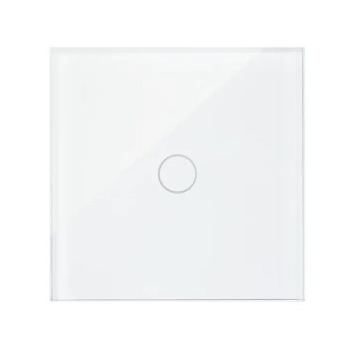 Interrupteur tactile simple 800 W PNI SH801 en verre blanc avec indicateur LED