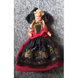 Ancienne Poupée Alsacienne Avec Cocarde Française - 42 Cm