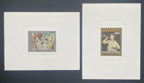 Gabon 1982 Mi. 839 - 840 Epreuve De Luxe Proof Braque Manet Peinture Kunst Painting Nature Morte Bulles Savon