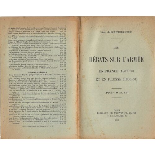 Les Débats Sur L' Armée, En France (1867-70), Et En Prusse (1860-66)