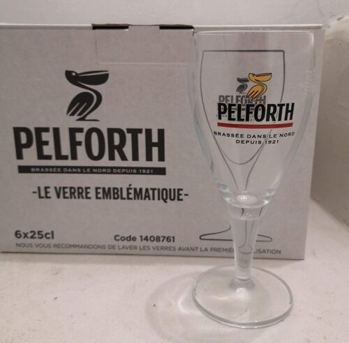 Lot De 6 Verres À Pied Bière Pelforth 25 Cl, Neuf Et Officiel