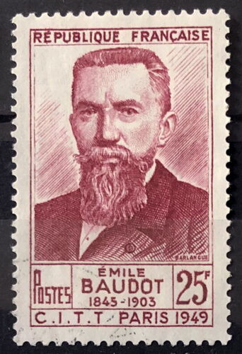 Citt 1949 - Emile Baudot 25f Lie-De-Vin (Superbe N° 846) Obl - France Année 1949 - Brn83 - N24882