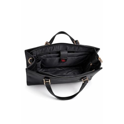Sac ordinateur noir matelassé grande capacité + pochette + bandoulière