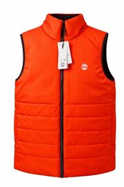 Doudoune Sans Manches Timberland Rouge Neuve Avec Étiquette – Gilet Matelassé Hiver Streetwear