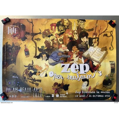 Affichette Expo Zep "Open Muséum #3 - Lille 2016"