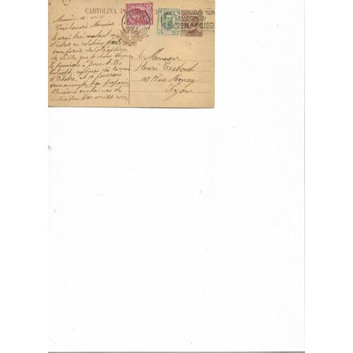 Entier Postal Circulé 1917 Italie Michetti