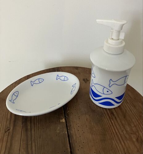 Lot de 2 accessoires de salle de bain-Thème de la mer