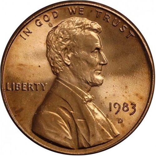 Pièce 1 Cent Lincoln Etats-Unis - 1983 D