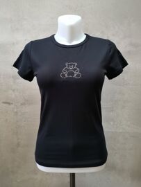 T Shirt Noir Avec Nounours Strass Taille Unique Cache Cache