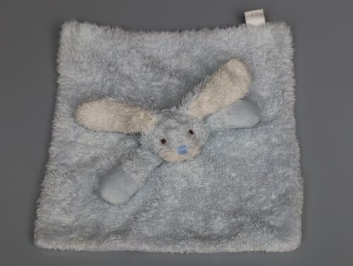 Doudou lapin plat Zara Home bleu blanc carré