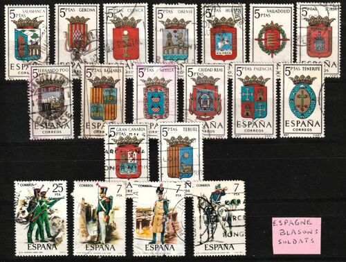 Timbres Espagne Blasons Et Soldats