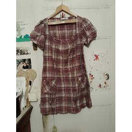 Robe A Carreaux Bordeaux/Blancs 36 S Cache Cache.