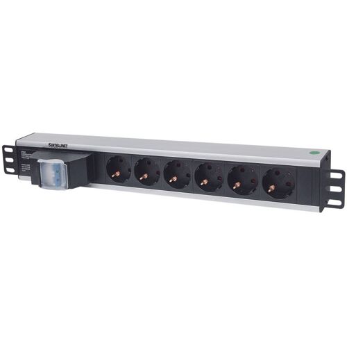 Intellinet 19" 1.5U Rackmount 6-Way Power Strip - German Type", With Double Air Switch, No Surge Protection, 1.6m Power Cord - Unité de distribution secteur (rack-montable) - connecteurs de sortie : 6 - 1.5U - 19