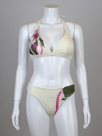 Maillot De Bain 2 Pièces Blanc Imprimé Doublé Taille 38 La Redoute