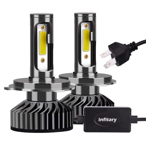 Infitary 12v H4 H7 H11 Cob Led Ampoules De Phares De Voiture Super Bright Modified Auto Light F2 ( H4 Variant )