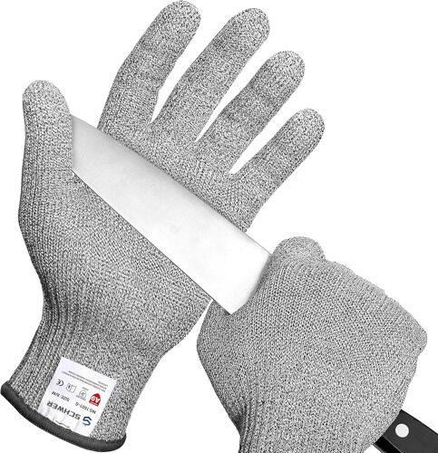 LORANKA-Gants résistants à la coupure LEVEL A9/F, conformes aux normes américaines et européennes les plus strictes, protection ultime contre la coupure, sans PFAS(gris,1pairs,M)