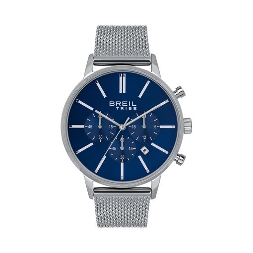 Montre Homme Breil Chronographe - Étanche 100m - Boîtier Acier Inoxydable - Cadran Bleu - Occasion