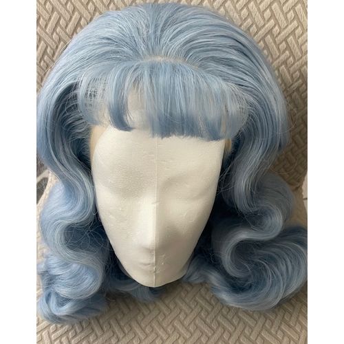 Perruque Ondulée Élégante Bleu Ciel