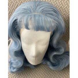 Perruque Ondulée Élégante Bleu Ciel