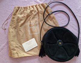 Sac de soirée rond Nina Ricci en croûte velours noir