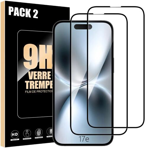 2 Verre Trempé Intégral pour iPhone 17e - Vitre Protection Antichoc avec Bord Noir - E.F.Connection