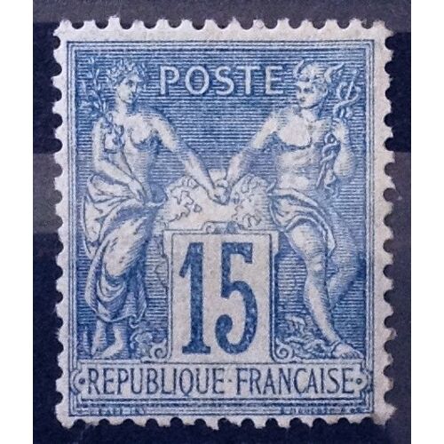 Sage 15c Bleu (Type Ii = N Sous U) (Très Joli N° 90) Neuf Sg - France Année 1877 - Brn83 - N27481