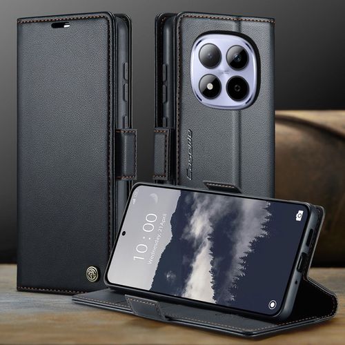 Coque Pour Redmi Note 15 Pro 5G,Étui Housse Redmi Note 15 Pro 5G,wireless charging,AntichocSupport Pliable,Clamshell,Brosse Anti-Vol,Étui De Téléphone À Cassette - Noir