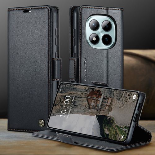 Coque Pour Redmi Note 15 Pro Plus 5G,Étui Housse Redmi Redmi Note 15 Pro Plus 5G,wireless charging,AntichocSupport Pliable,Clamshell,Brosse Anti-Vol,Étui De Téléphone À Cassette - Noir