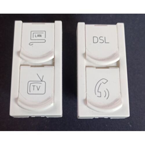 legrand 2 modules doubles RJ45 pour coffret de communication : Lan / Tv / DSL / téléphone - cat.6 - FTP - 13w08