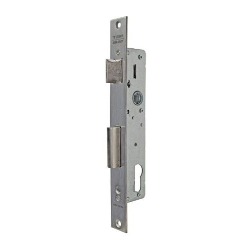 Verrou à levier coulissant monopoint Tesa Assa Abloy 421038SSI pour profilés métalliques, entrée en acier inoxydable 30 mm