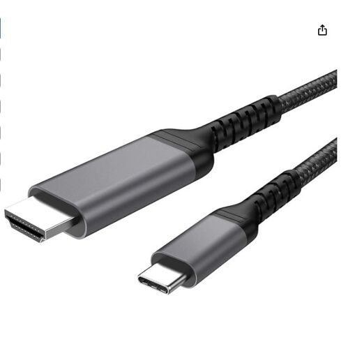 Câble USB-C vers HDMI nonda 4K à 60 Hz [2 m], câble USB Type-C vers HDMI 2.0 [compatible Thunderbolt 3] pour MacBook Pro 2020/2019, MacBook Air/iPad Pro 2020, Surface Book 2 et autres appareils Type-C