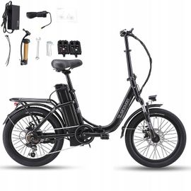 Sinohon C20 Vélo Électrique Pliage - 36v18ah Batterie 250w Moteur Autonomie 120km 25km/H Double Couple Noir