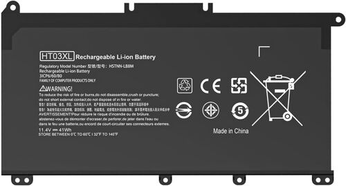 HT03XL 11,4 V 3600 mAh / 41 Wh Batterie pour Ordinateur Portable HP Pavilion 14-CD 14-CE 14-CF 14-CK 14Q-CS 14Q-CY 14S-CF 14S-CR 15-CS 15-DA 15-DB 15-DW 15G-DR 17-BY17-CA HSTNN-DB8R HSTNN-LB8M