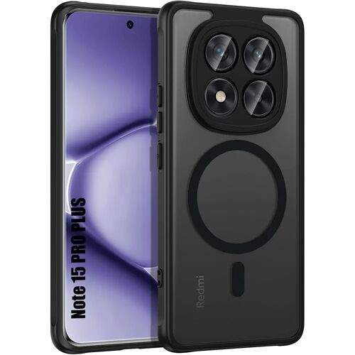 Coque pour Xiaomi Redmi Note 15 Pro Plus 5G, avec Cercle Magnétique et Vitre Caméra - Noir - E.F.Connection