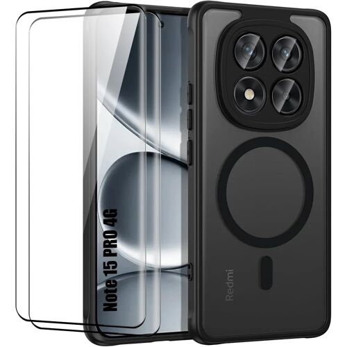 Coque + 2 Verres Trempés pour Xiaomi Redmi Note 15 Pro 4G, avec Protection Caméra - Noir - E.F.Connection