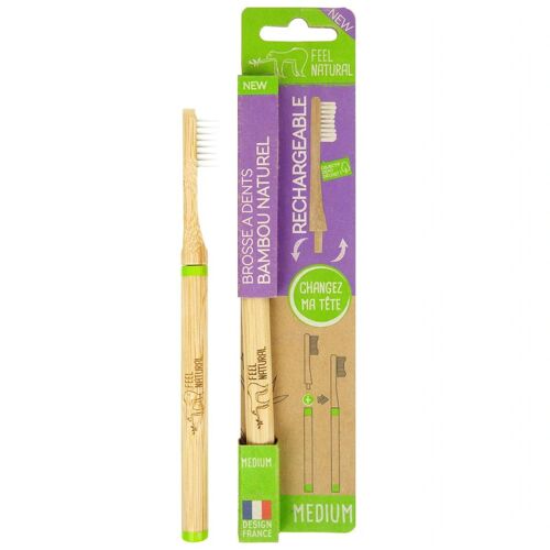 Feel Natural - Lot de 2 recharges brosse à dents en bambou Brosses à dents électriques 1 pieces unisex