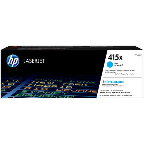 HP 415X - À rendement élevé - cyan - original - LaserJet - cartouche de toner (W2031X) - pour Color LaserJet Enterprise MFP M480; Color LaserJet Managed E45028; LaserJet Managed E45028