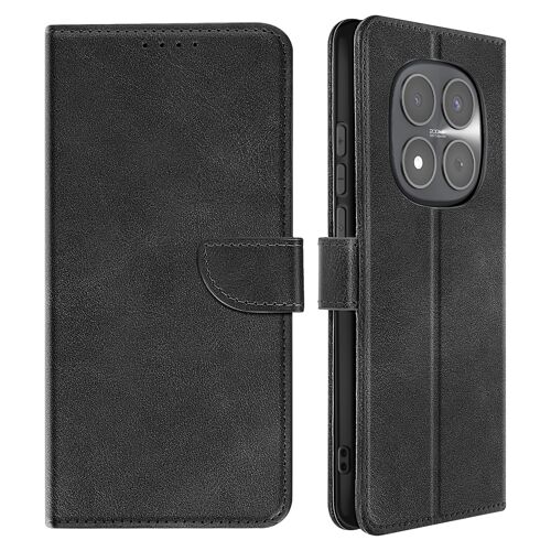 Étui pour Redmi Note 15 Pro 5G Effet Cuir avec Porte-cartes et Fonction Stand Noir
