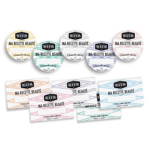 Waam - Lot de 10 étiquettes |Ma recette| Accessoires soin corps 1 pieces unisex