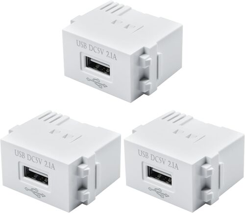 JGD-Lot de 3 modules d'alimentation USB : prise 220 V vers transformateur 5 V, prise de charge USB 2,1 A adaptateur de commutation pour smartphones et appareils USB