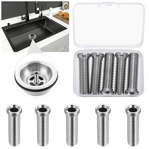 Subzonal-5 Pcs Vis Creuses Pour Évier, 45 Mm Vis Creuses Pour Vannes À Panier De Crépine, Visser Pour Bonde En Acier Inox, Visser De Panier D'évier Pour Valve De Vidange