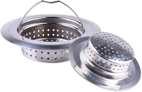 Jgd-Lot De 2 Passoires Pour Évier De Cuisine Avec Poignée En Acier Inoxydable 10,2 Cm De Diamètre