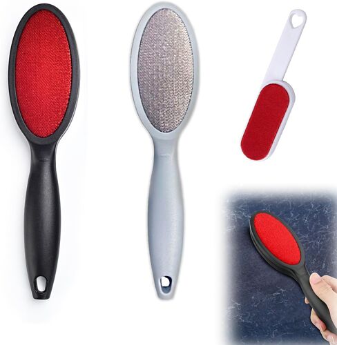 Jgd-Anti-Peluches Électrostatique Lot De 3 ¿ Retire-Poils Animaux Pour Vêtements & Canapé, Réutilisable Sans Rouleau Adhésif, Manteaux, Pulls, Cachemire, Tissus, Sièges Auto