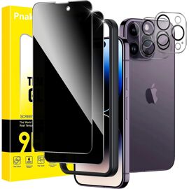 JGD-Verre trempé pour iPhone 14 Pro Max Anti Espion avec Protecteur Camera,Privacy Protection Ecran pour iPhone 14 Pro Max Dureté 9H avec Outil d'Installation Facile Anti Spy Vitre Film,2+2 Pièces