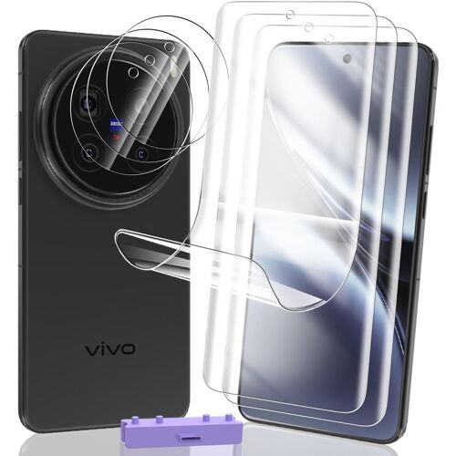 3+3 Pièces Protection Écran Pour Vivo X200 Pro Tpu Film Protection Non Verre Trempé Et Protecteur De Caméra Verre, Facile Installer, Anti-Rayures, Anti-Empreintes, Hd Doux Transparent Film